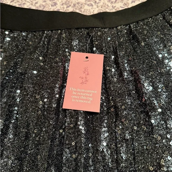 🦋Ivy City Perla Sequin Maxi Skirt Shine Ombré silver size medium NWT - Picture 8 of 10